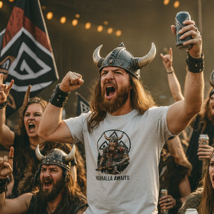 Vikingkrigare Valhall väntar Valknut-grafik T Shirt