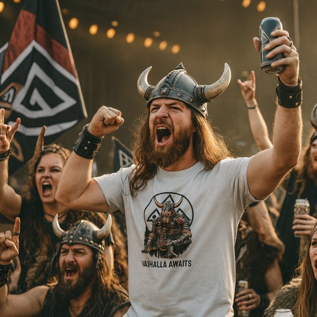 Vikingkrigare Valhall väntar Valknut-grafik T Shirt (Skapare uppladdad)