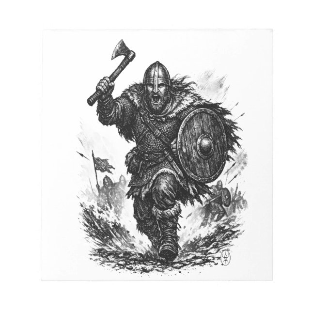 Vikingkrigarkrigsladdning – Bläckstrid Anteckningsblock (Framsida)