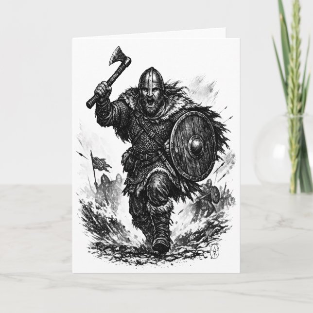 Vikingkrigarkrigsladdning – Bläckstrid Kort (Framsida)