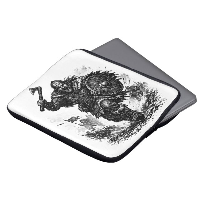 Vikingkrigarkrigsladdning – Bläckstrid Laptop Fodral (Framsida topp)
