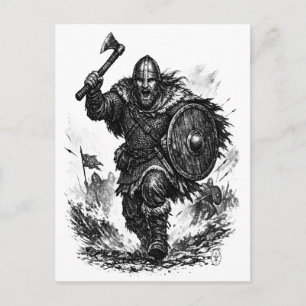 Vikingkrigarkrigsladdning – Bläckstrid Vykort