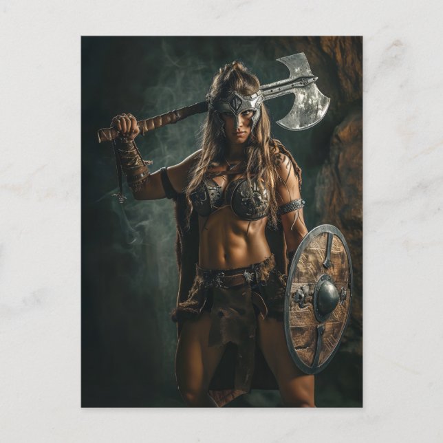 Vikingkvinnans styrka och elegans vykort (Framsida)