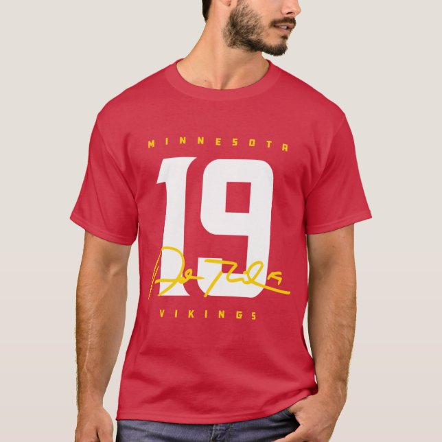 Vikings Adam Thielen 19 Signature Design T Shirt (Framsida)
