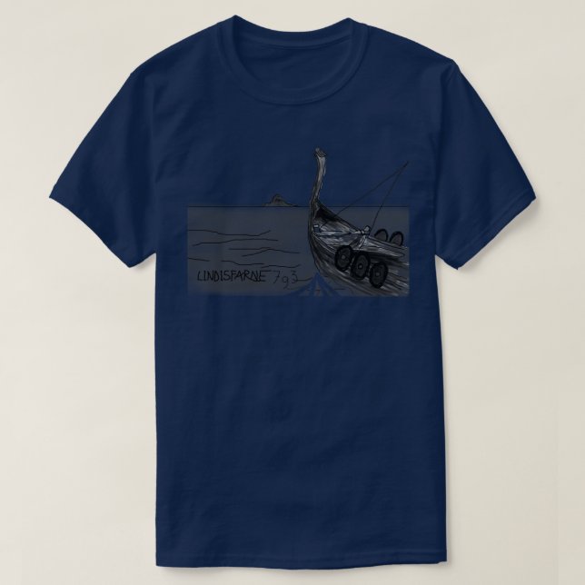 Vikings arriving at Lindisfarne by 9BH T Shirt (Design framsida)