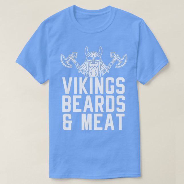 Vikings Beards och Kött Funny Beard Gift T Shirt (Design framsida)