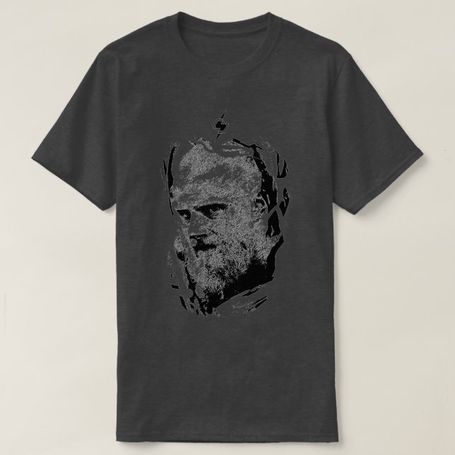 VIKINGS BJORN Black On White T Shirt (Design framsida)