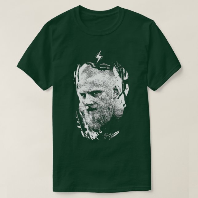 VIKINGS BJORN White on Black T Shirt (Design framsida)
