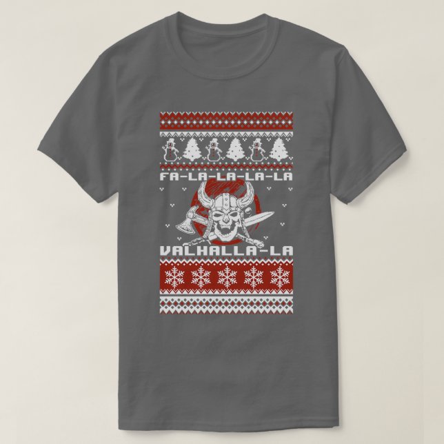 Vikings jul Ugly Sweater Valhala T Shirt (Design framsida)