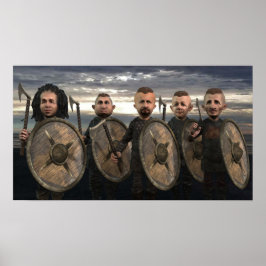Vikings on the Shore - Small Poster