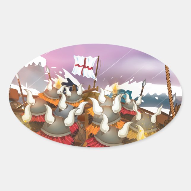 Vikings Ovalt Klistermärke (Framsida)