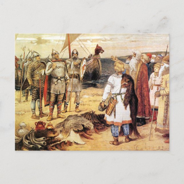 Vikings på kusten vykort (Framsida)