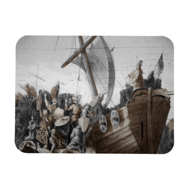Vikings Storming a Longboat Magnet (Horisontell)