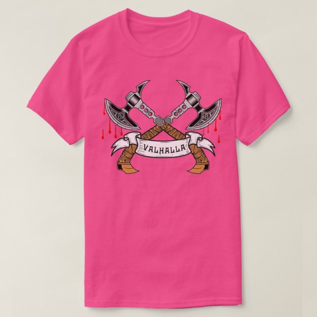 Vikings Valhalla med ax T Shirt (Design framsida)
