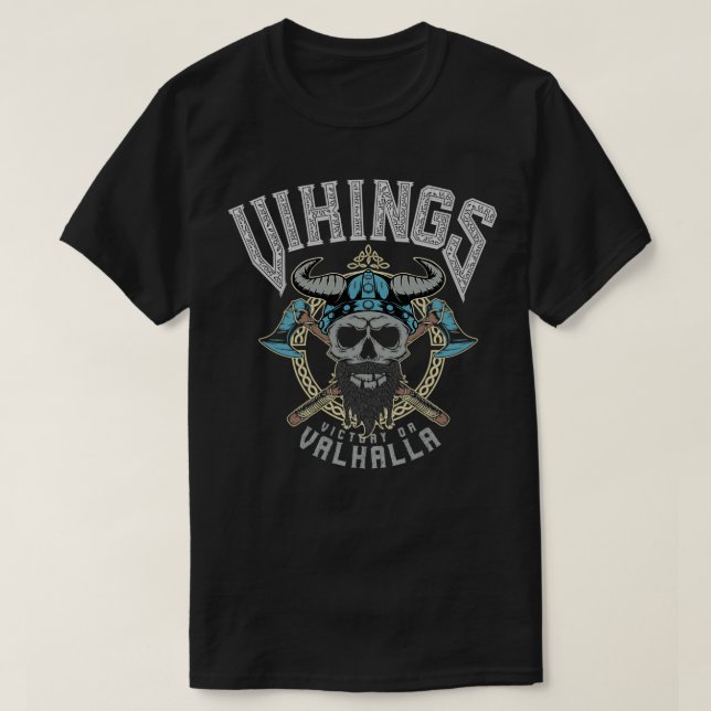 Vikings Victory Or Valhalla T Shirt (Design framsida)