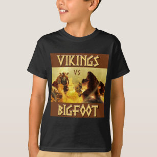 VIKINGS vs. BIGFOOT - rolig fantasi Mashup T-shirt