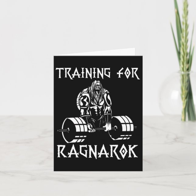 Vikings Workout Outfit Deadlift Nordic Man Gift Kort (Framsida)