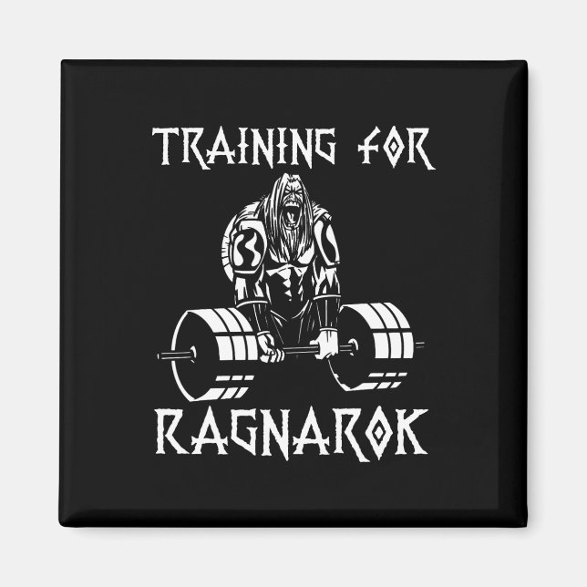 Vikings Workout Outfit Deadlift Nordic Man Gift Magnet (Framsidan)