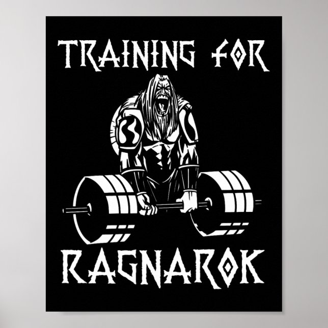 Vikings Workout Outfit Deadlift Nordic Man Gift Poster (Framsidan)