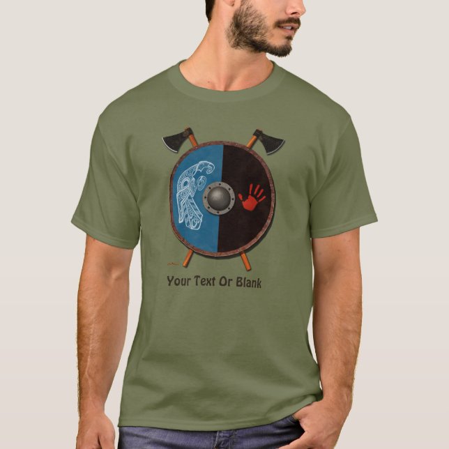 Vikingsköld och yxor t shirt (Framsida)