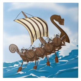 Vikingsskip Kakelplatta
