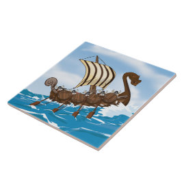 Vikingsskip Kakelplatta