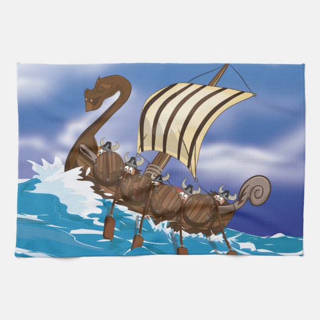 Vikingsskip Kökshandduk (Horisontell)