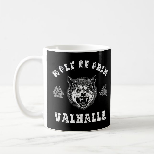 Vikingvarg av Oden Valhall Kaffemugg (Vänster)