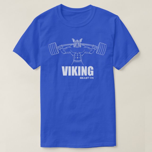 VikingViking Beast OnGym Motivation Fitness Saming T Shirt (Design framsida)