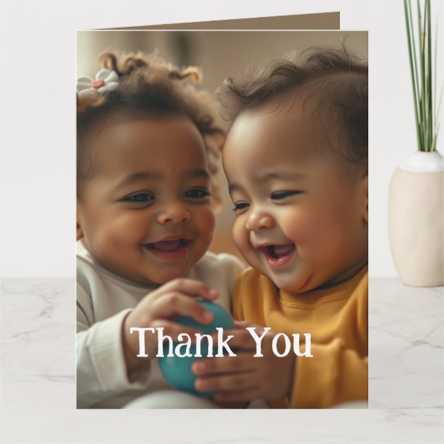 Viklad gratulationskort lägg till två foton och te kort (Framsida)