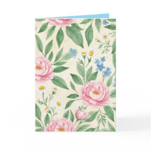 Viklad gratulationskort tomt blommönster vår mönst