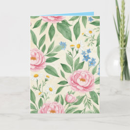 Viklad gratulationskort tomt blommönster vår mönst kort