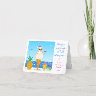 Viklad julkort med tropisk tomte helgkort