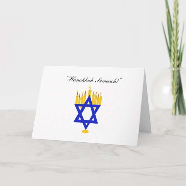 Viklad julkort ;. Tänd Menorah Helgkort (Framsida)