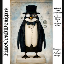Viklig Steampunk Penguin, nedsänkt L5 Decoupage
