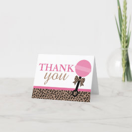 Vikning av leopard och Rosa babyskor Tack Kort