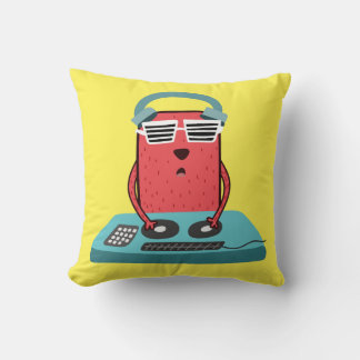 Vikningsillustration för Cute Hund Dj Kudde