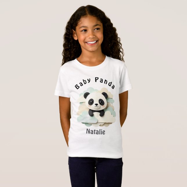 Vikt Baby Panda | Söt Origami  T Shirt (Hel framsida)
