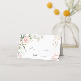 Vikt Bröllop-platskort för rosa ros-blomma Placeringskort