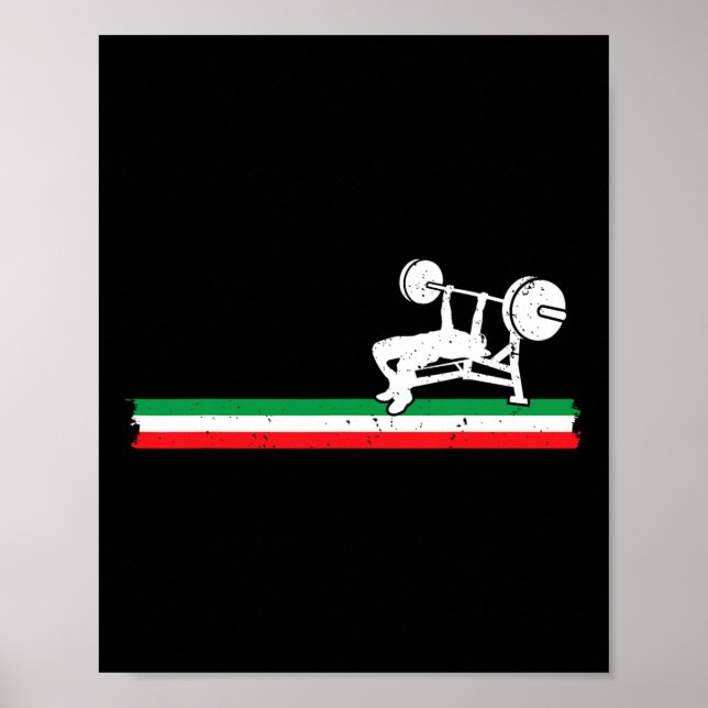 Vikt för den italienska Benchpress-Italiens Flagga Poster (Framsidan)