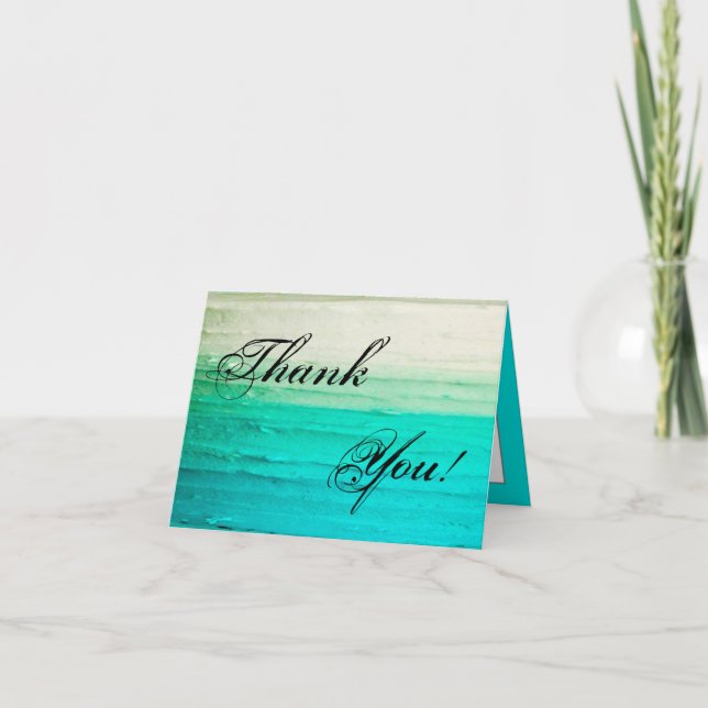 Vikt glasyr på kaka för tackkortOmbre blått Tack Kort (Framsida)