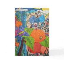 Vikt gratulationskort 5" x 7" "Bird Sång"