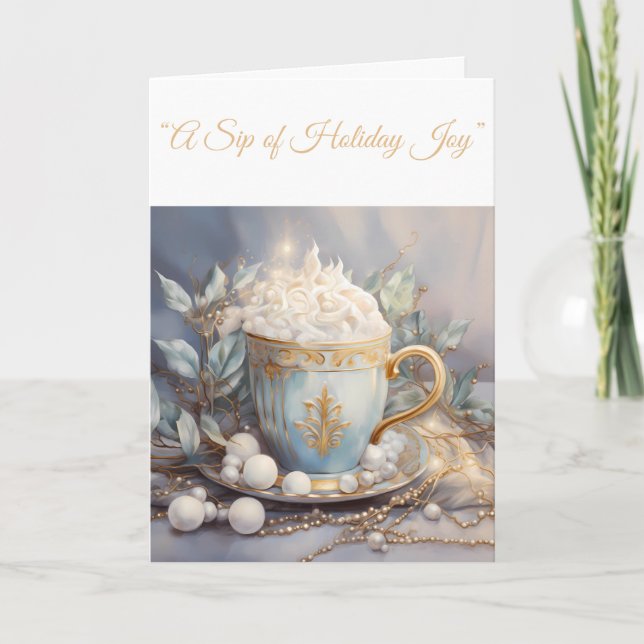 Vikt Helgdag-kort-blått och Guld-Julafton-förmånsk Helgkort (Framsida)