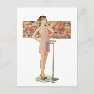 Vikt i vintageillustration vykort