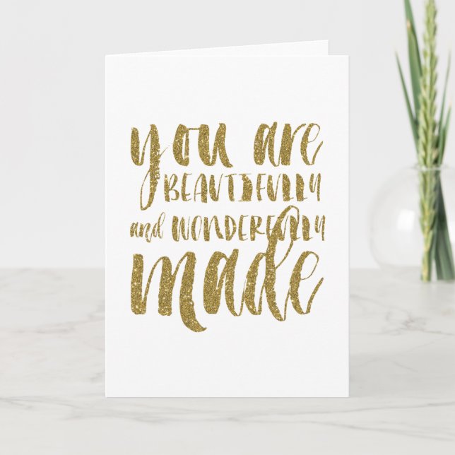 Vikt inspirera för glitter för Faux noterar guld- Kort (Framsida)