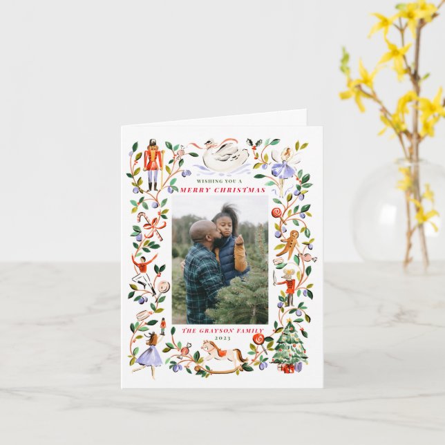 Vikt julkort kort (Gul blomma)
