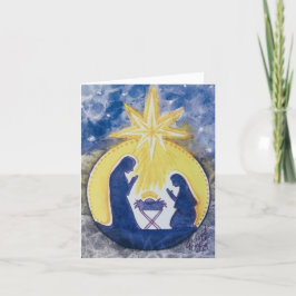 Vikt julkort, nativitet, akvarelltryck helgkort