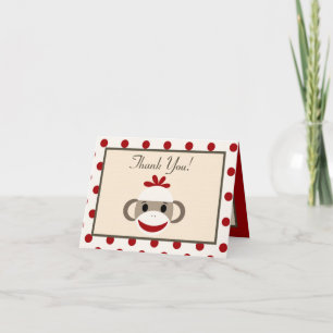 Vikt tack för ditt kort Red Sock monkey