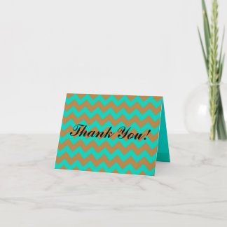 Vikt tackkort: Chevron Brown & Seafoam Tack Kort