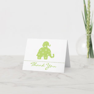 Vikt tackkort för mamma och för baby elefant